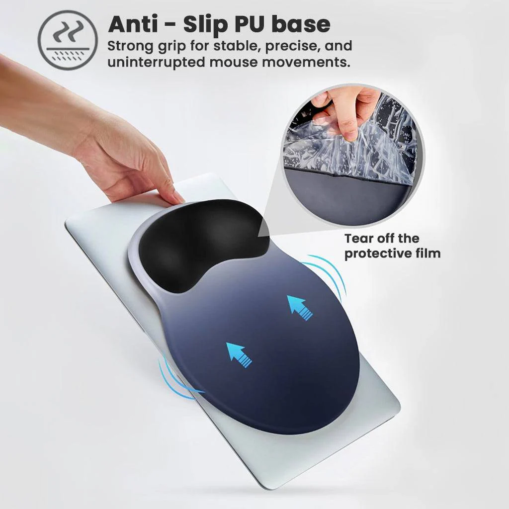 Silicone Gel Mouse Pad with Wrist Rest, Non-Slip Base - Image 6
