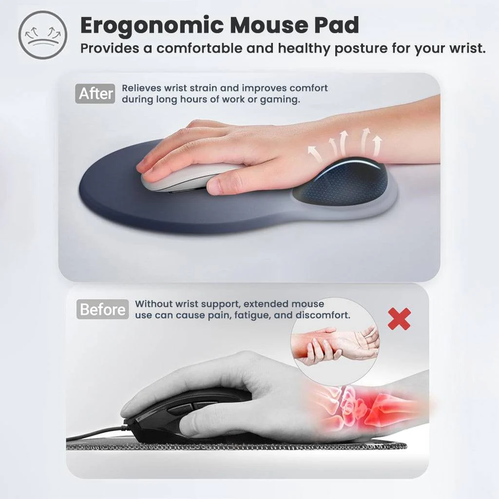 Silicone Gel Mouse Pad with Wrist Rest, Non-Slip Base - Image 7