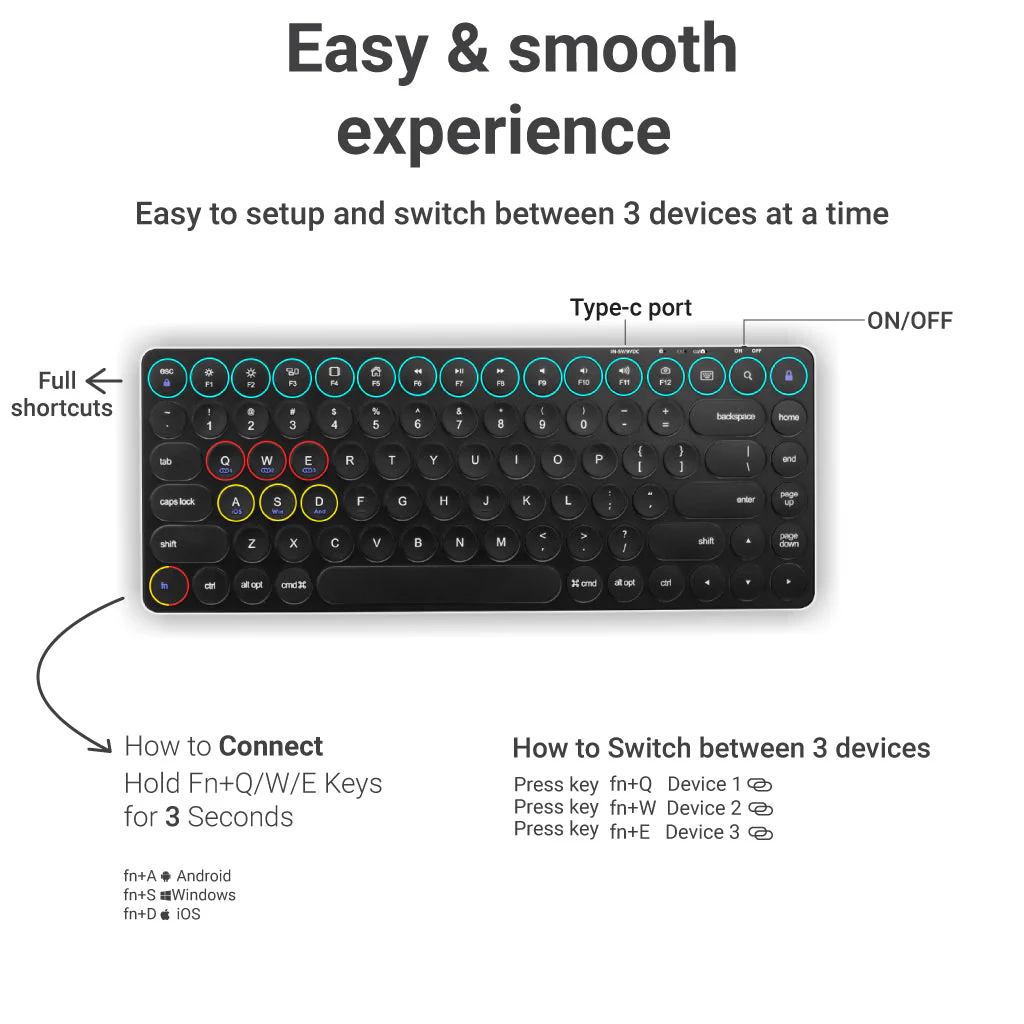 TECPHILE - F901 Wireless Keyboard - Image 2