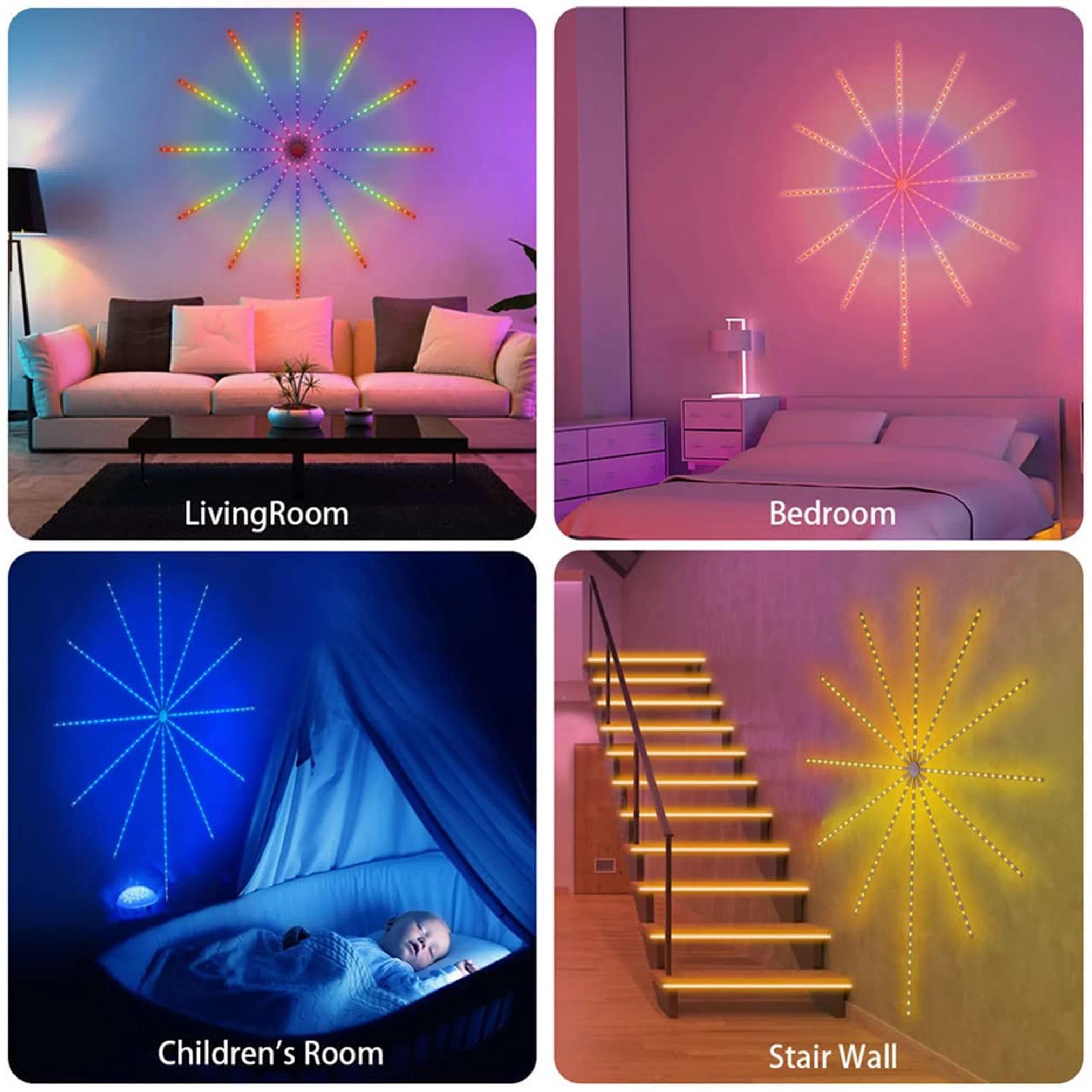 TECPHILE Firework LED Strip Light, App & Remote Control, Music Sync - Image 3