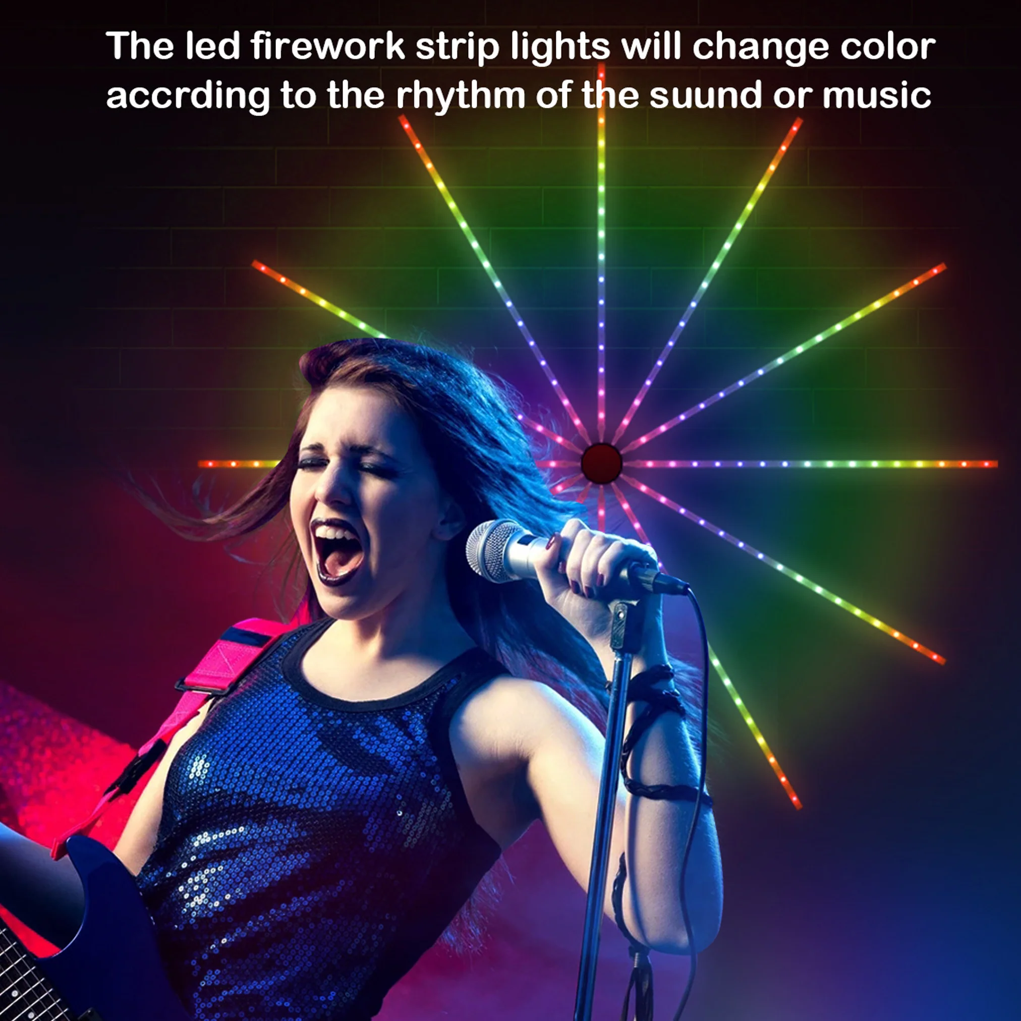 TECPHILE Firework LED Strip Light, App & Remote Control, Music Sync - Image 7