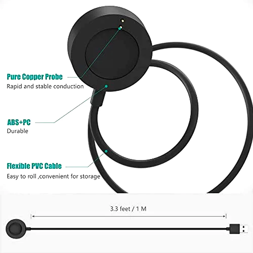 TECPHILE Fossil Sport Gen 5/Gen 4 Smartwatch Magnetic Rapid Charger - Image 2