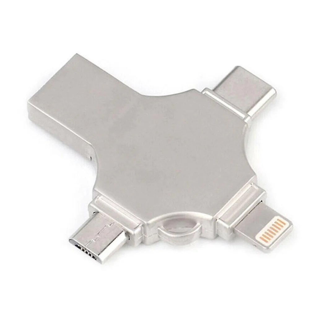 TECPHILE Lightning, Micro USB, USB 3.0, and Type-C 4-IN-1 OTG Adapter