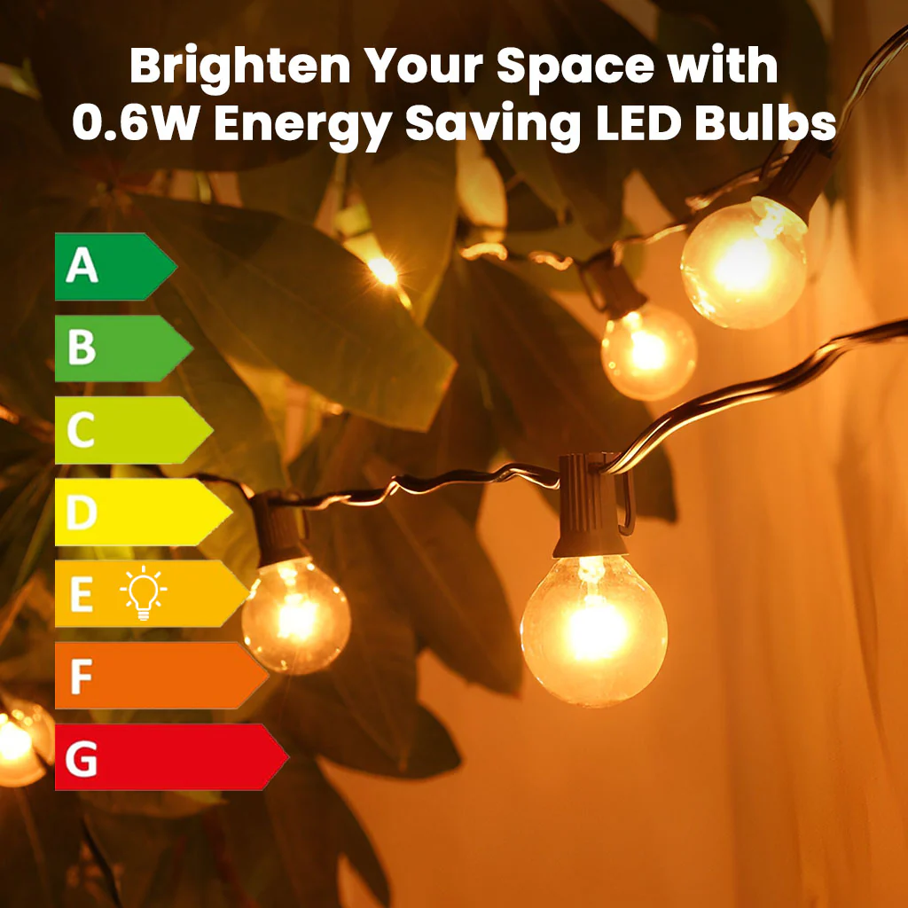 TECPHILE - G40 Outdoor String Lights Waterproof & Shatterproof Bulbs - Image 7