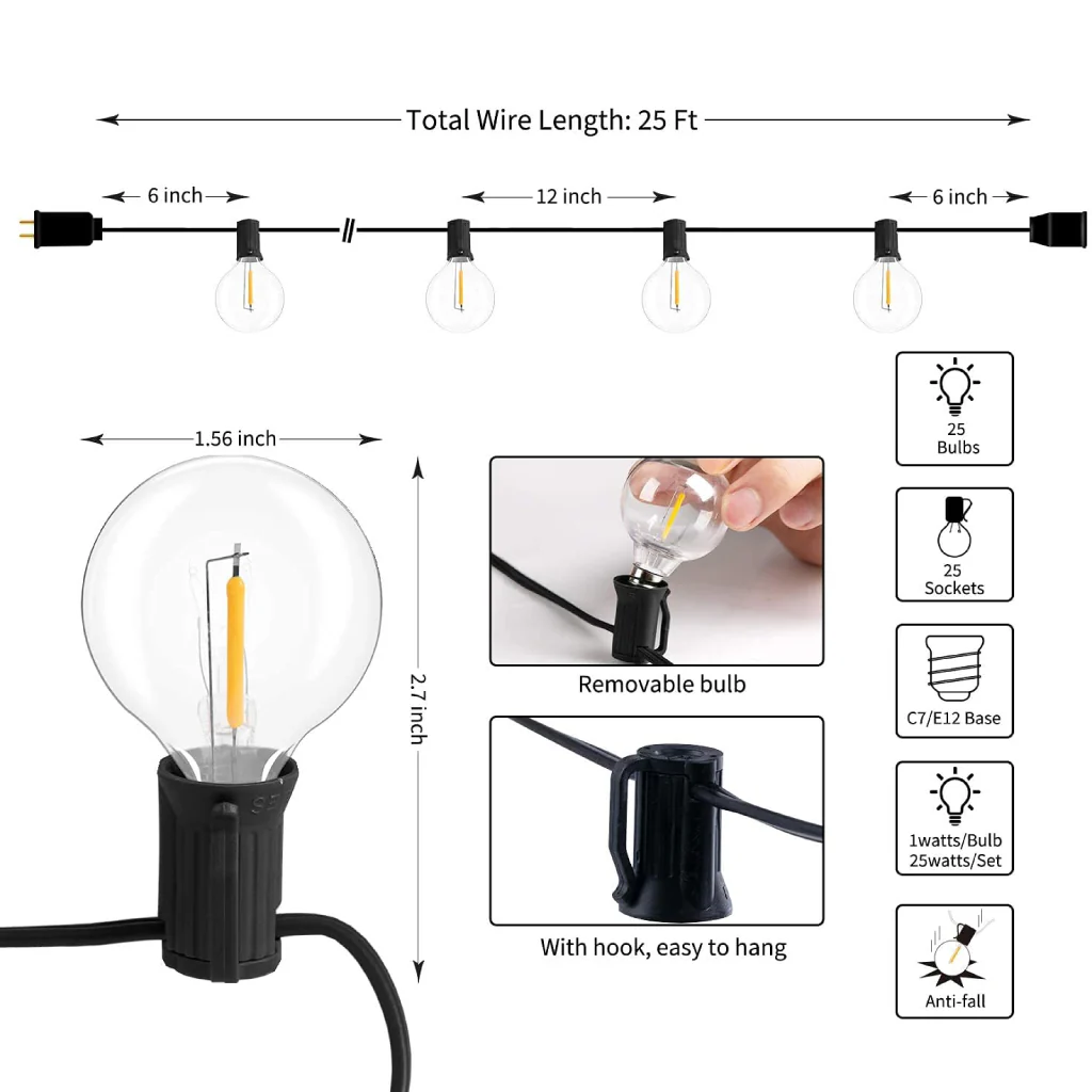 TECPHILE - G45-B LED String Light Bulbs - Image 10