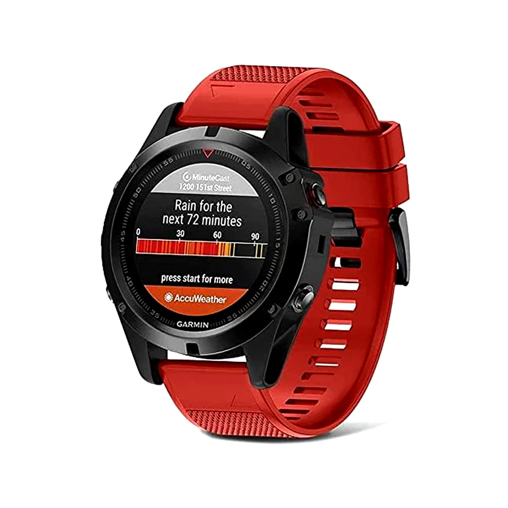 TECPHILE Garmin Fenix 5 Quick Fit 22mm Silicone Watch Strap - Image 18