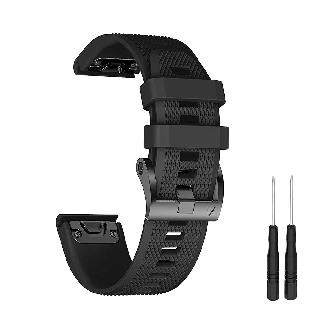 TECPHILE Garmin Fenix 5 Quick Fit 22mm Silicone Watch Strap - Image 6