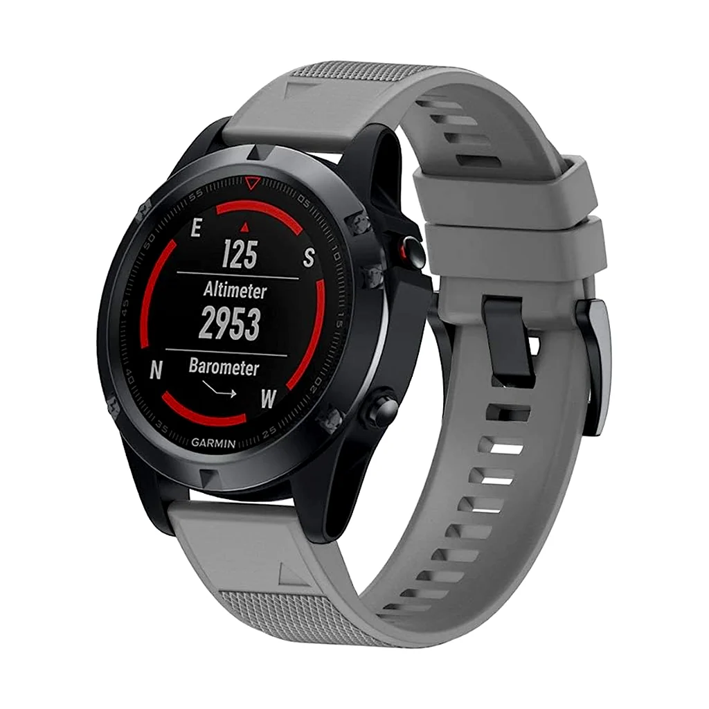 TECPHILE Garmin Fenix 5 Quick Fit 22mm Silicone Watch Strap - Image 8