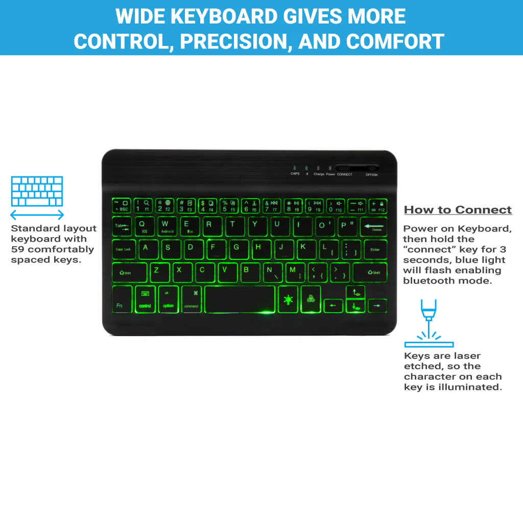 TECPHILE - HB028D Wireless Keyboard - Image 2