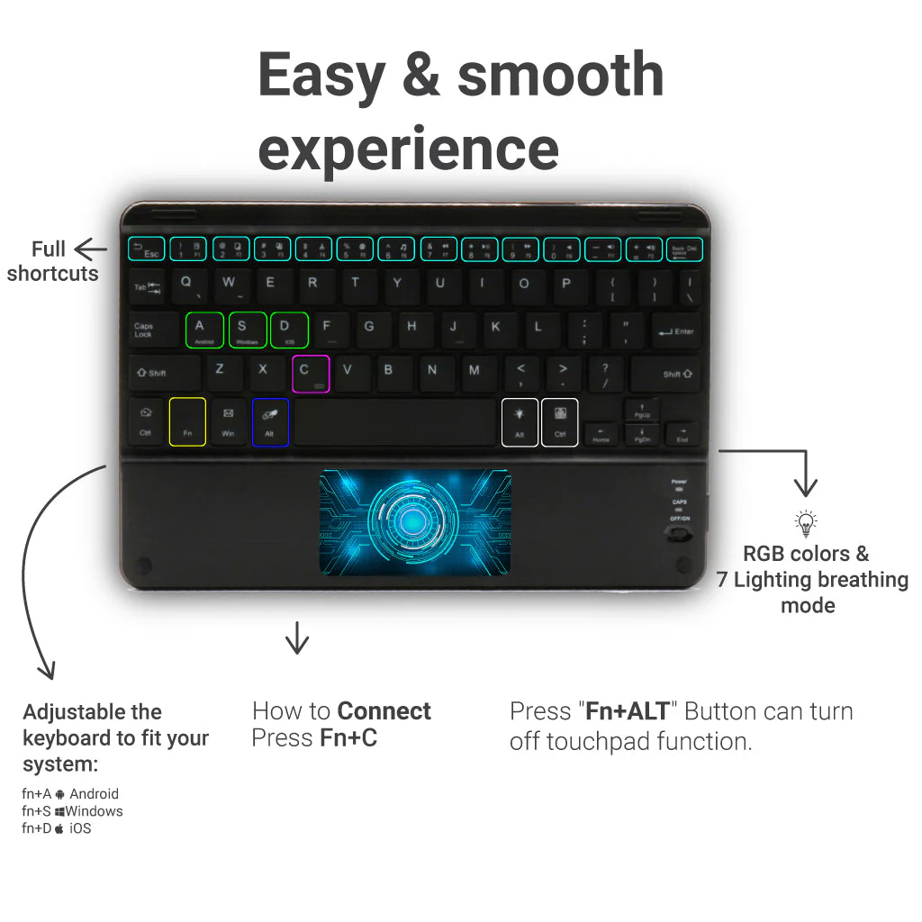 TECPHILE - HB119D Wireless Keyboard (Demo Unit) - Image 3