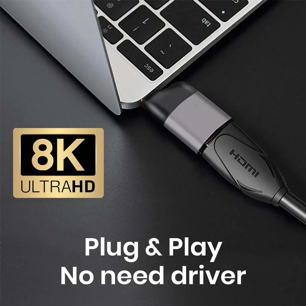 TECPHILE- HDMI 2.1 Female to USB4 Type-C Male Adapter Converter - Image 5