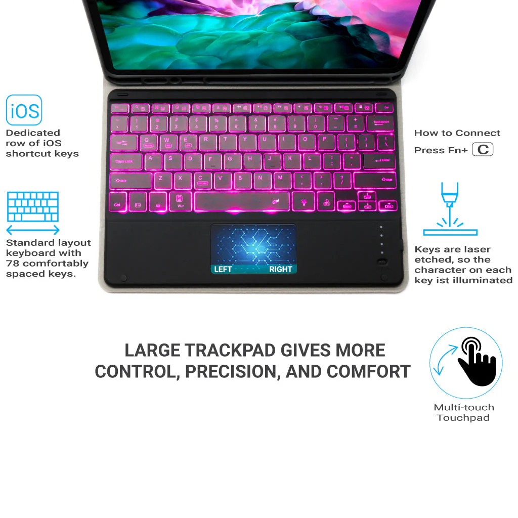 TECPHILE - HK131T Wireless Keyboard Case For iPad Pro 12.9 (Demo Unit) - Image 8