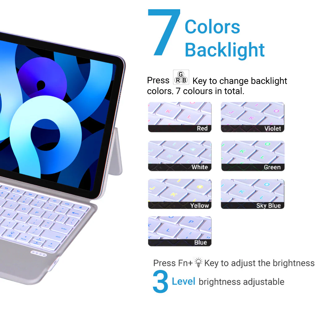 TECPHILE - J3125-6D Wireless Keyboard Case for iPad Air(Demo Unit) - Image 10