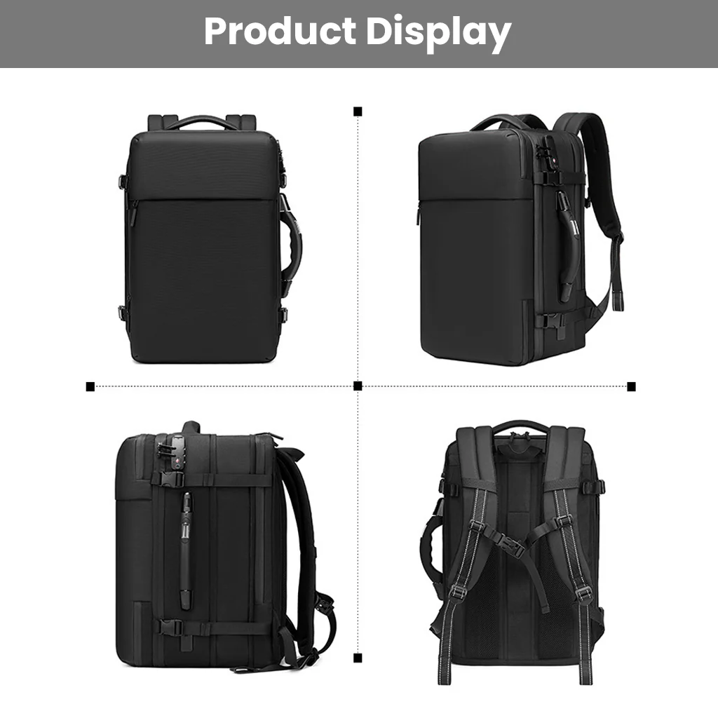 TECPHILE - JL152E Airpack Travel Vacuum Backpack Laptop Bag for Men 30-60L Expandable - Image 11
