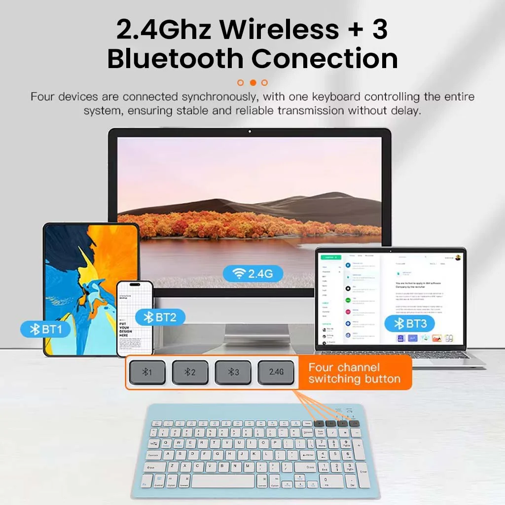 KB2858 - Multi-Device Wireless Keyboard and Mouse Combo - Image 13