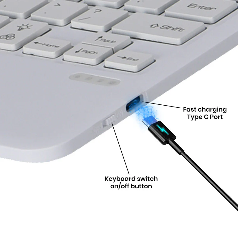 HD209T iPad 10th Gen Keyboard Case 360° Rotating & Transparent - Image 24