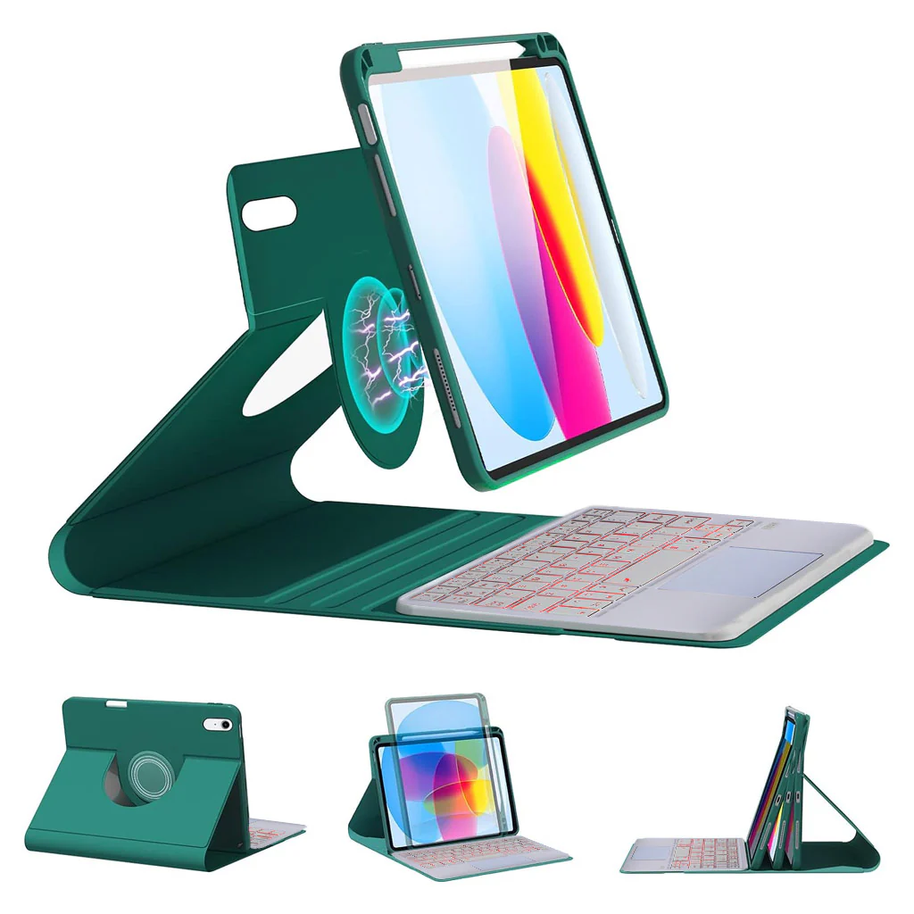 HD209T iPad 10th Gen Keyboard Case 360° Rotating & Transparent - Image 9