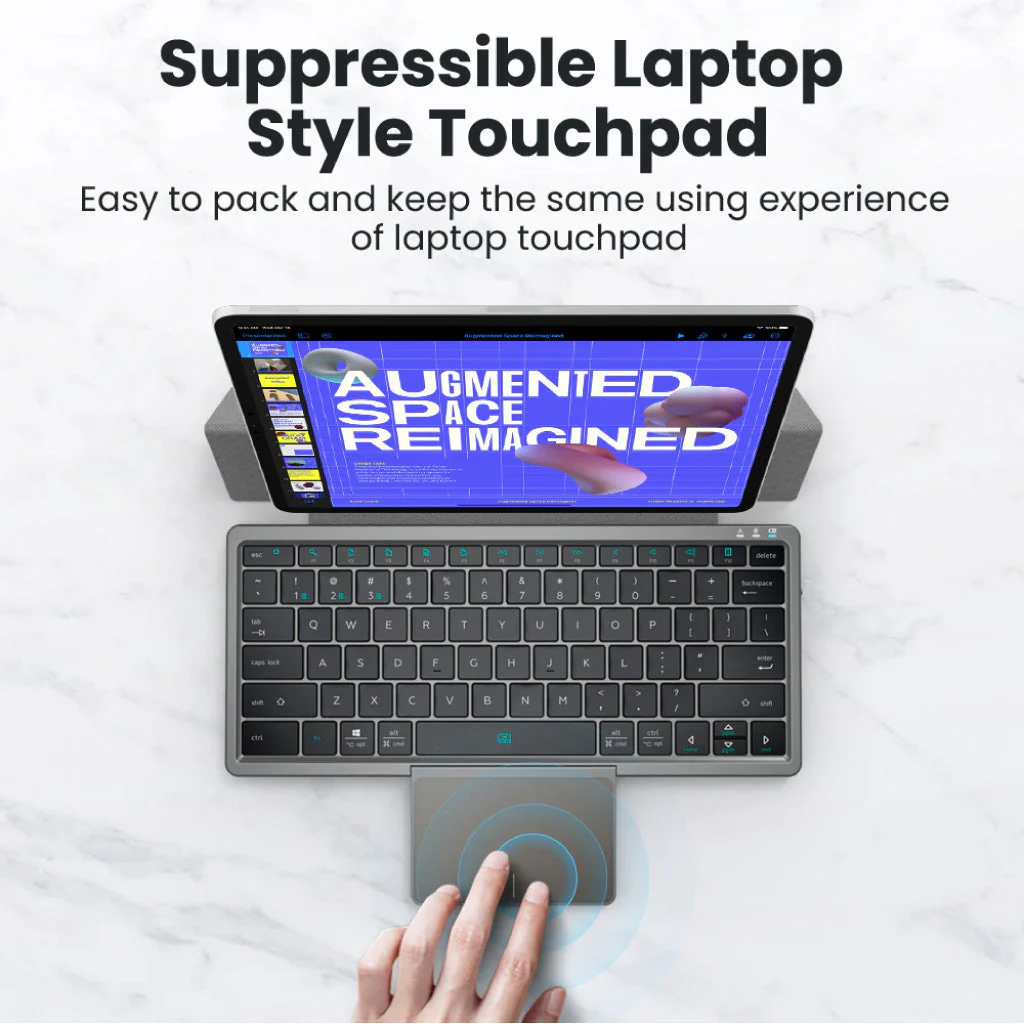 TECPHILE - KF8700 Wireless Keyboard with Foldable Case - Image 3