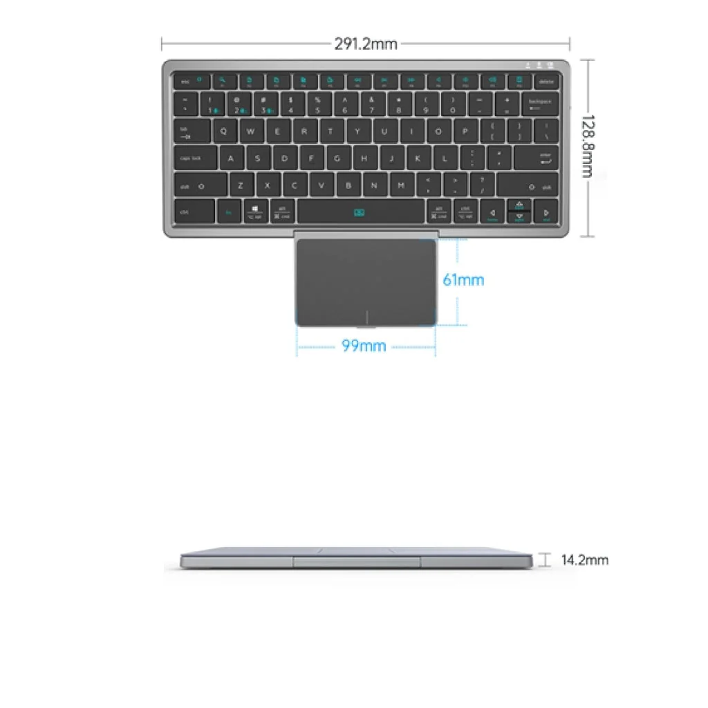 TECPHILE - KF8700 Wireless Keyboard with Foldable Case - Image 8