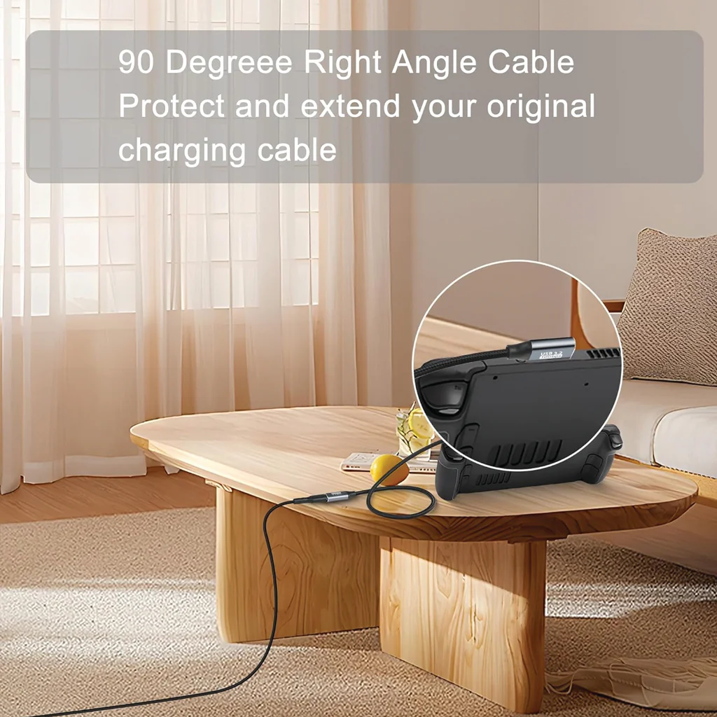 TECPHILE - L Shape Type-C Male to Type-C Female 100W Charging Cable - Image 7