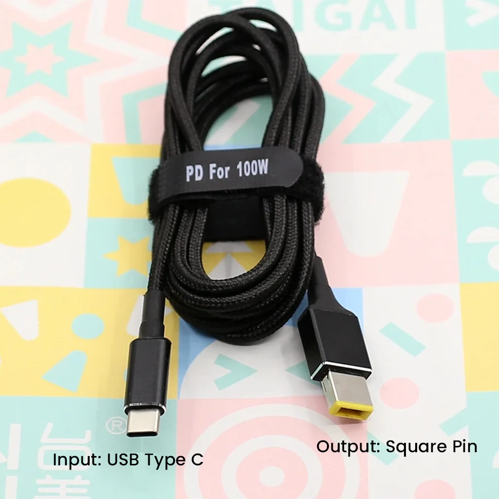 TECPHILE 100W PD Charging Nylon Cable for Lenovo Laptop - Image 2
