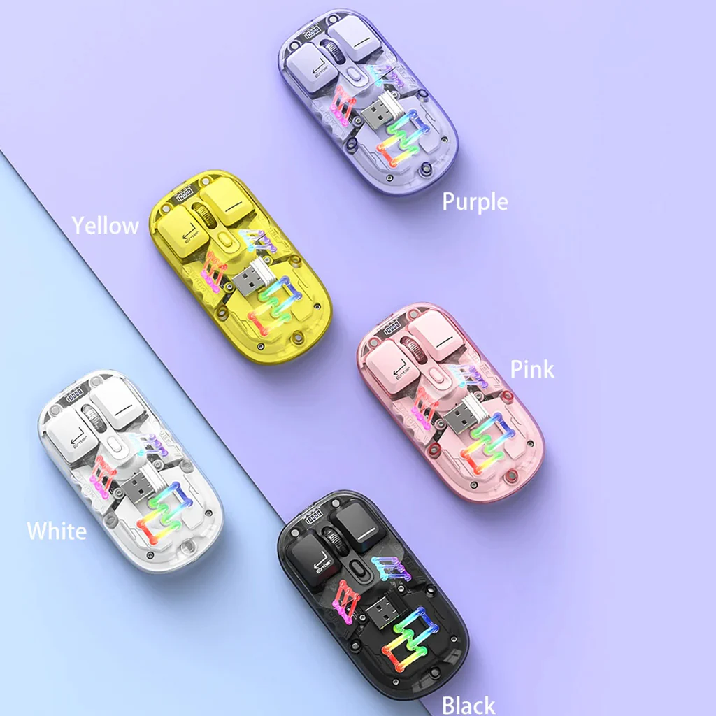 TECPHILE - M111 Transparent Dual Mode Wireless Bluetooth Mouse - Image 10