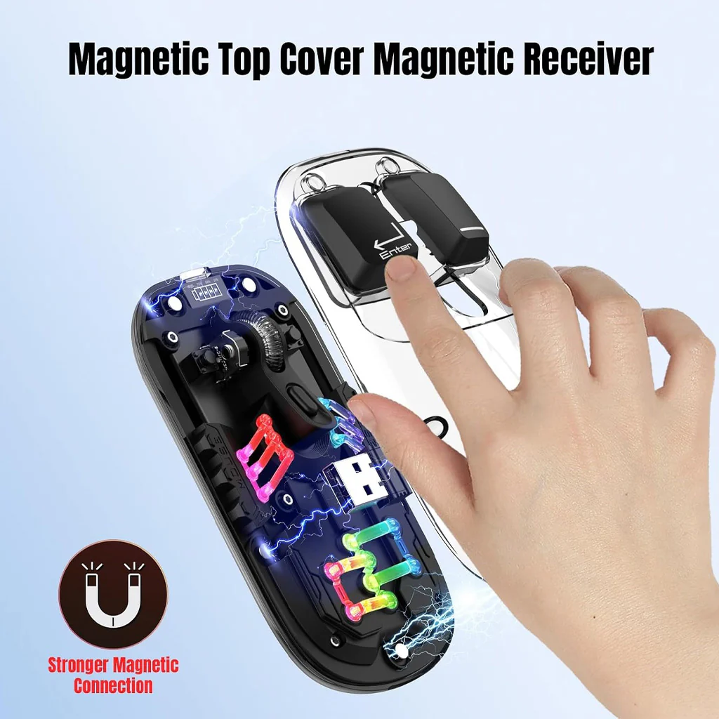TECPHILE - M111 Transparent Dual Mode Wireless Bluetooth Mouse - Image 13
