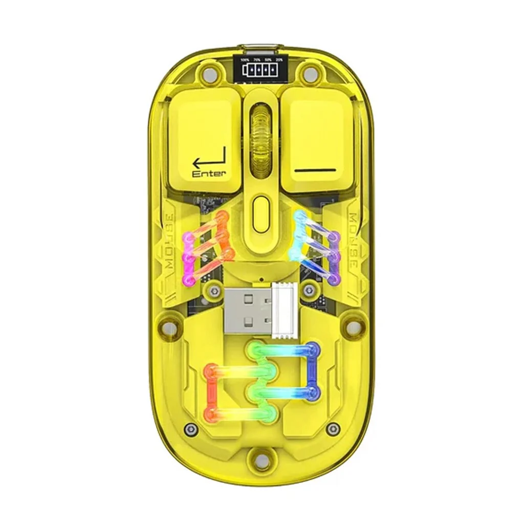 TECPHILE - M111 Transparent Dual Mode Wireless Bluetooth Mouse - Image 16