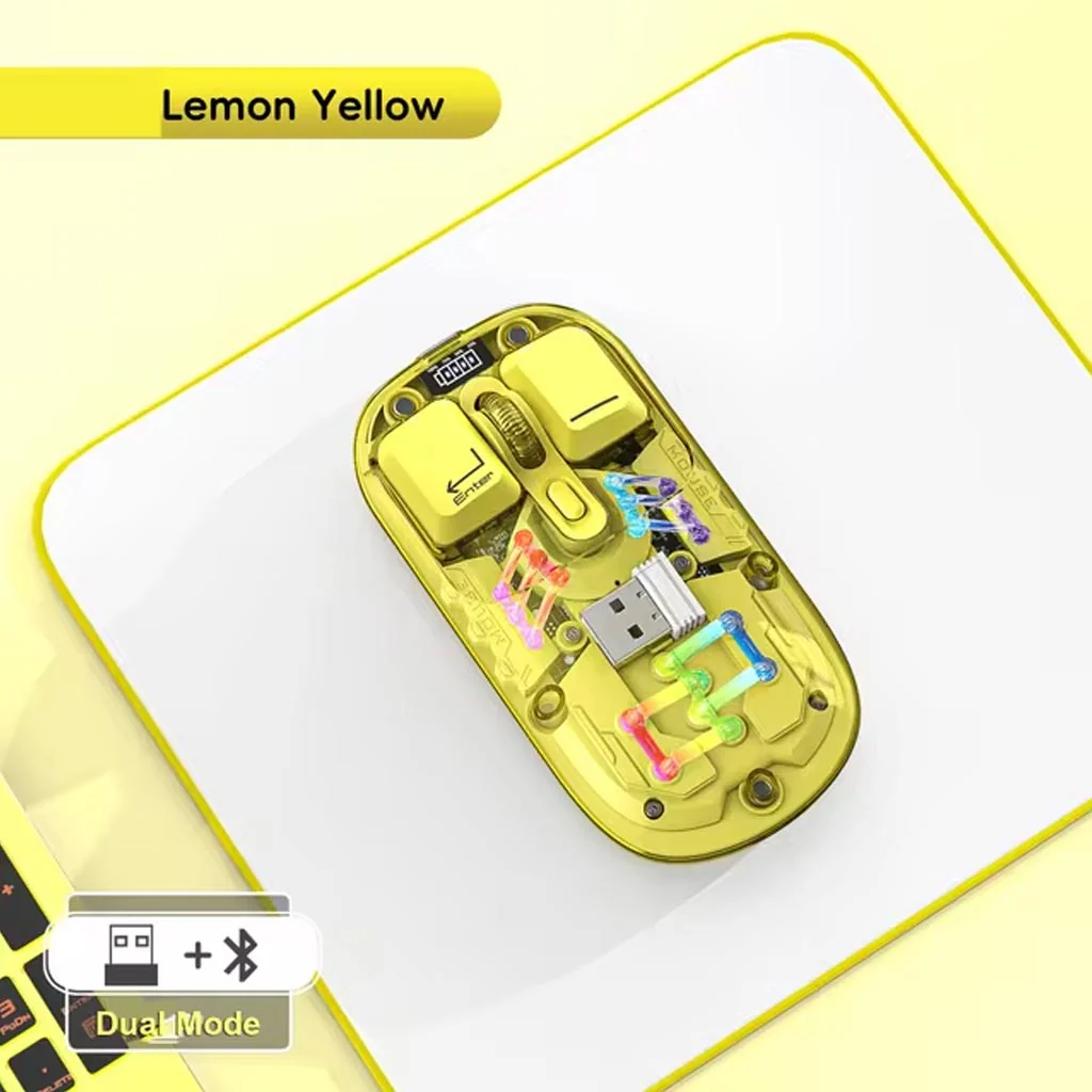 TECPHILE - M111 Transparent Dual Mode Wireless Bluetooth Mouse - Image 17