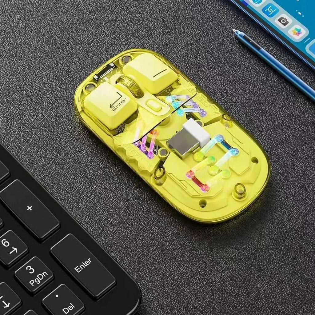 TECPHILE - M111 Transparent Dual Mode Wireless Bluetooth Mouse - Image 19