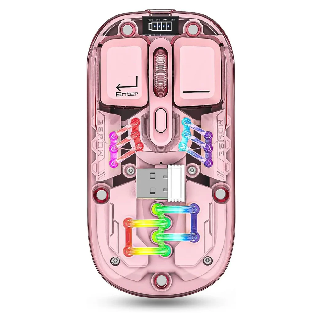 TECPHILE - M111 Transparent Dual Mode Wireless Bluetooth Mouse - Image 20