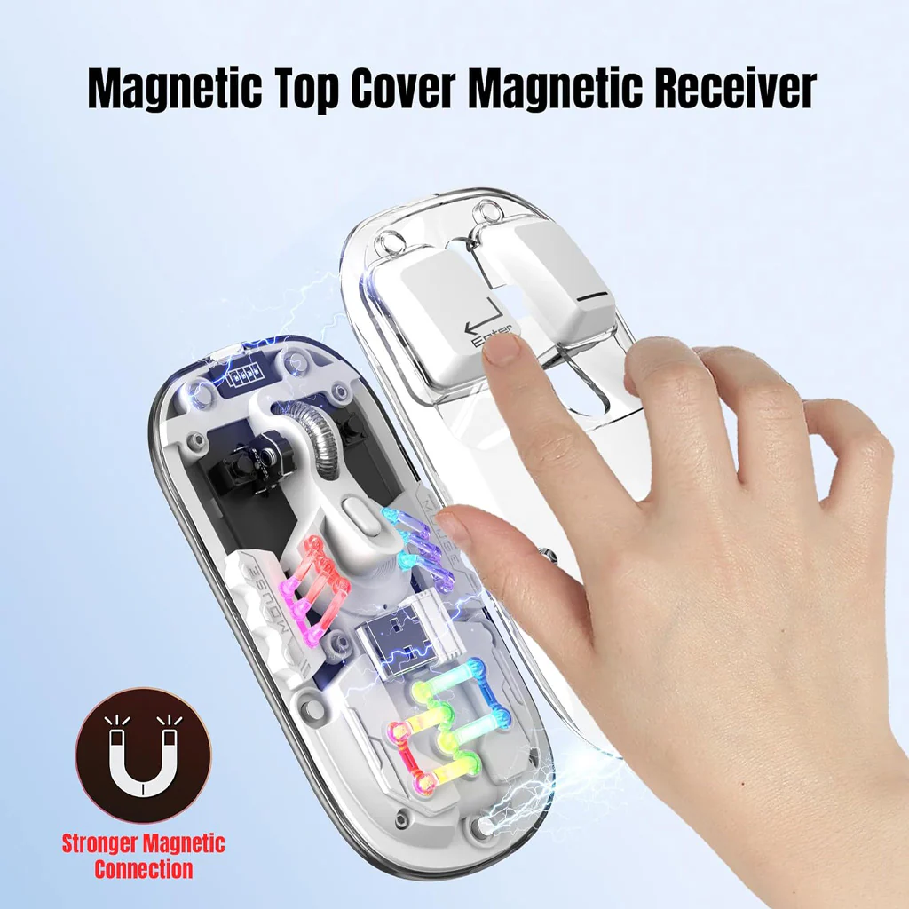 TECPHILE - M111 Transparent Dual Mode Wireless Bluetooth Mouse - Image 29