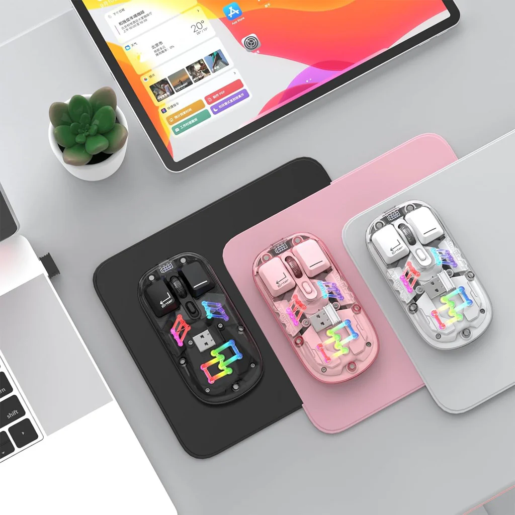 TECPHILE - M111 Transparent Dual Mode Wireless Bluetooth Mouse - Image 32