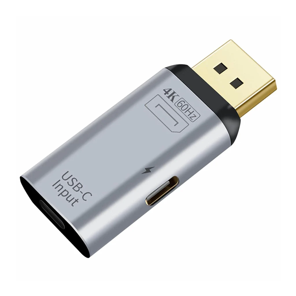 TECPHILE DisplayPort/Mini DP USB C 4K60Hz 100W Converter