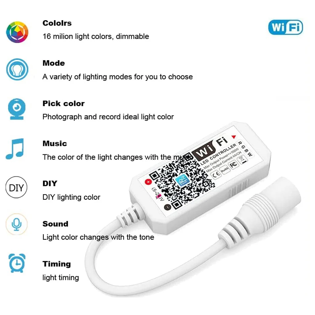 TECPHILE - Mini Smart WiFi LED RGBW IR Strip Controller - Image 6