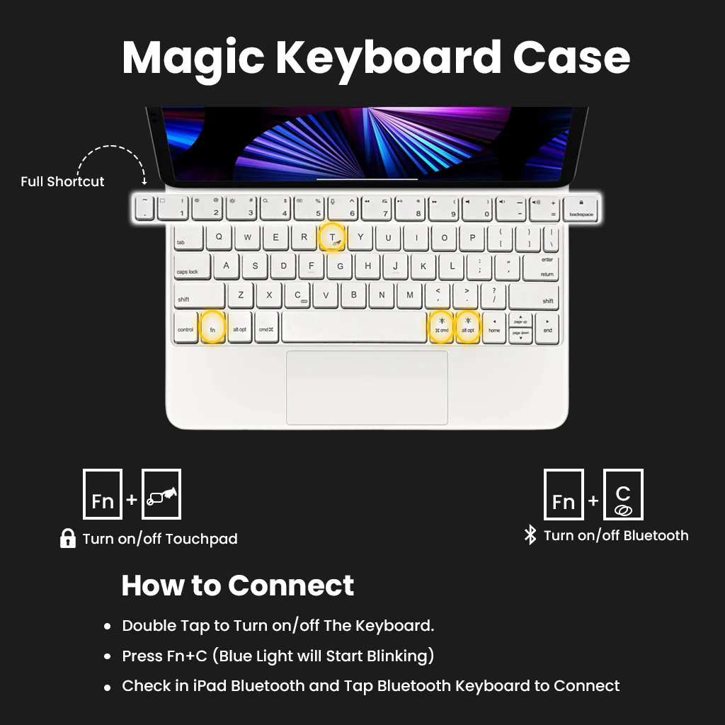 TECPHILE - P109 Magic keyboard Case for iPad - Image 14