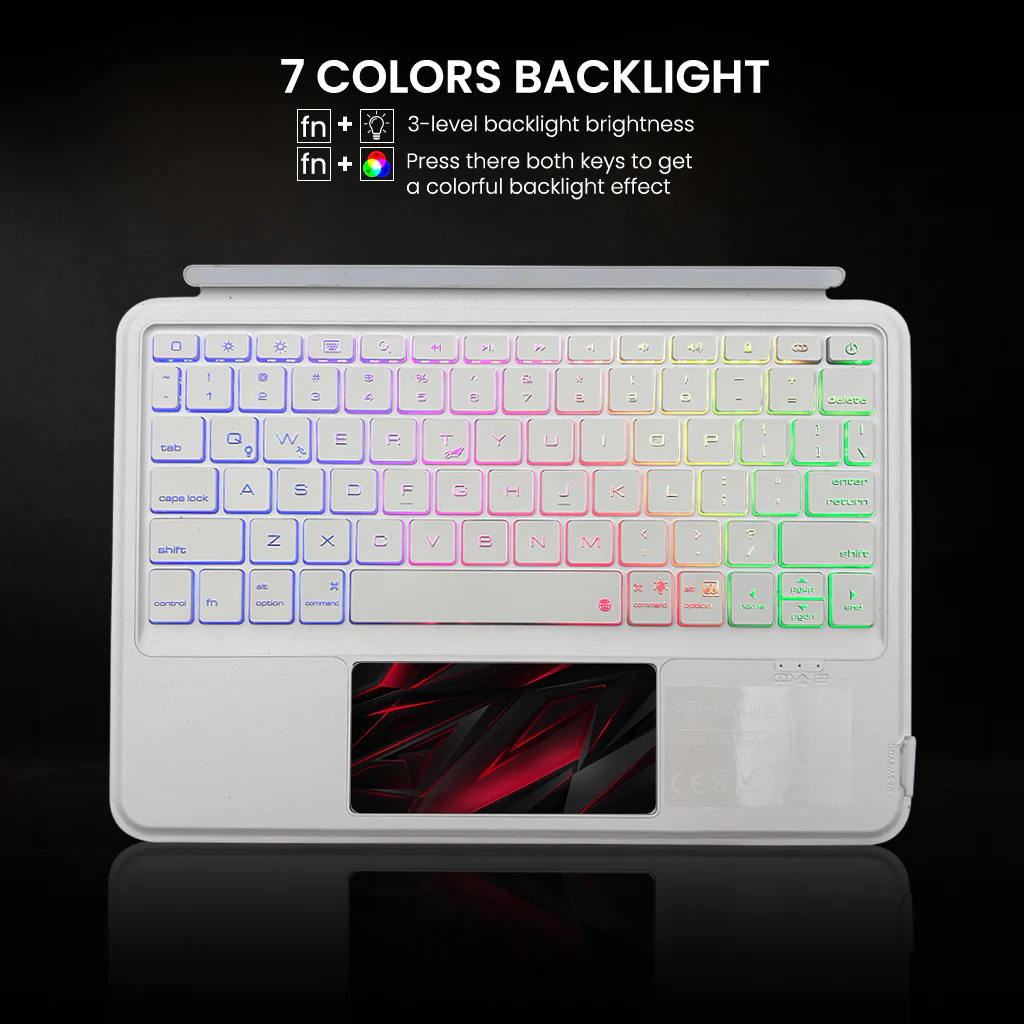 TECPHILE - P109 Magnetic Wireless Keyboard Case for iPad - Image 3