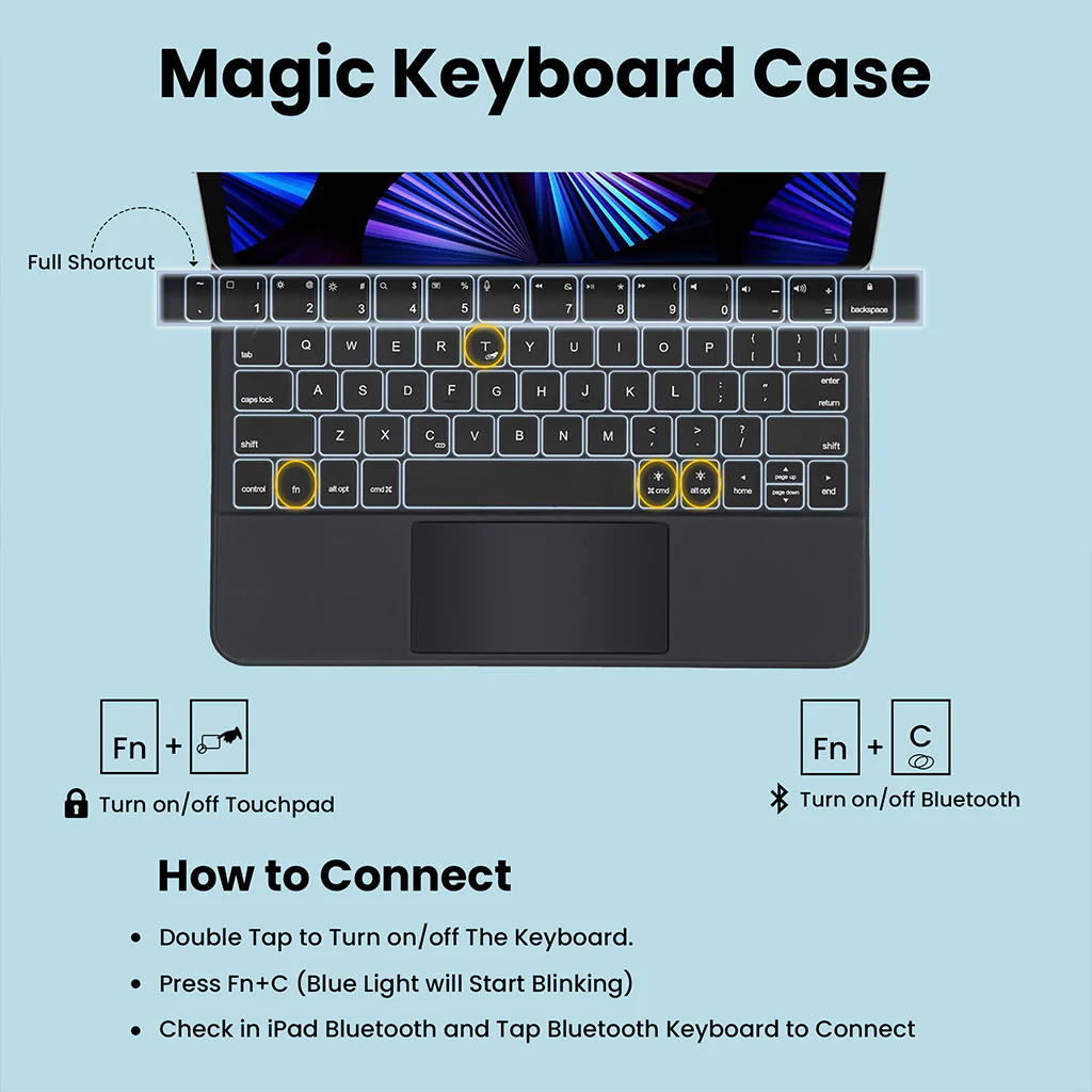 P109 Pro Magic Keyboard Case for iPad 10th Gen 2022 - Image 5