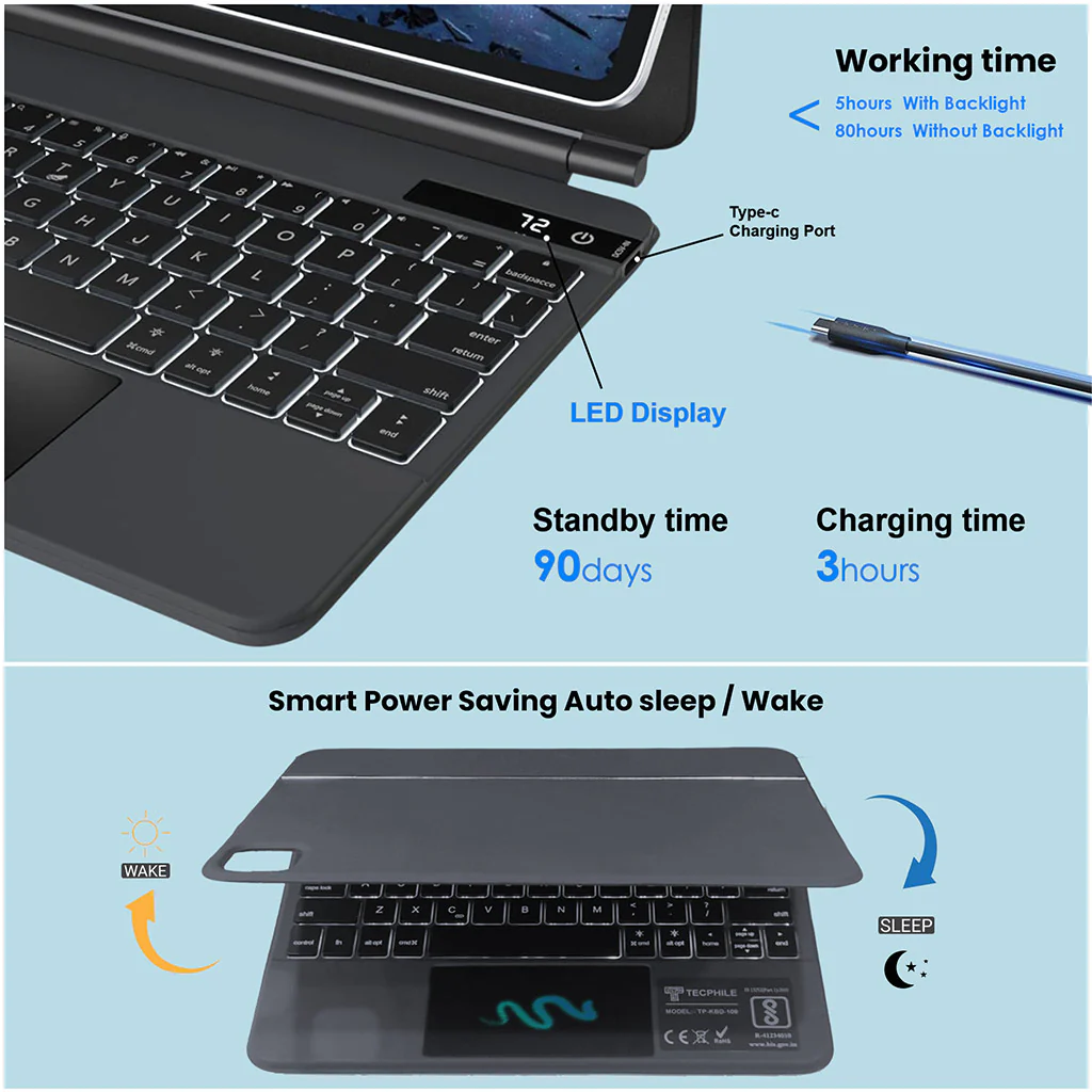 P109 Pro Magic Keyboard Case for iPad 10th Gen 2022 - Image 9