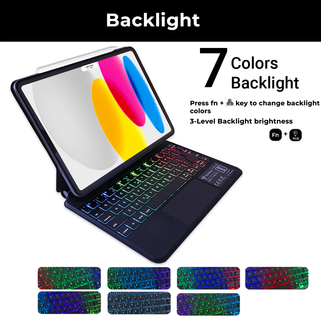 TECPHILE P11 Magic Magnetic Keyboard Case for iPad - Image 2
