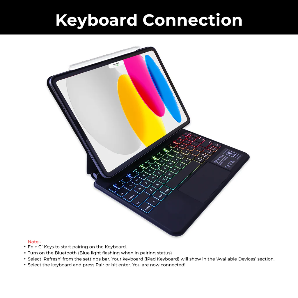 TECPHILE P11 Magic Magnetic Keyboard Case for iPad - Image 3