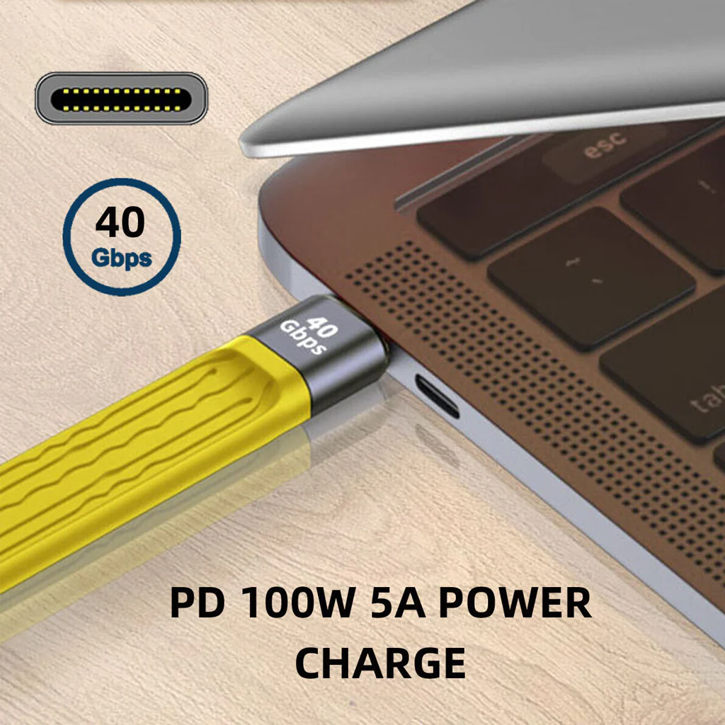 TECPHILE - PD100W 40Gbps Type C Male to Type C Male FPC Cable - Image 3