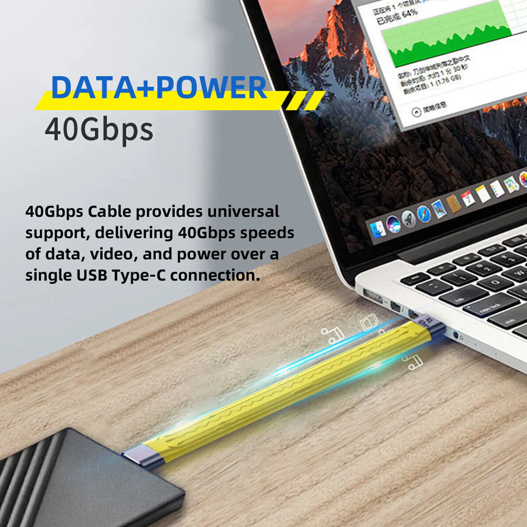 TECPHILE - PD100W 40Gbps Type C Male to Type C Male FPC Cable - Image 4