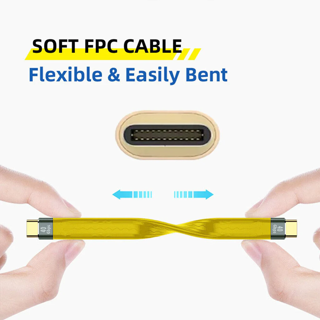 TECPHILE - PD100W 40Gbps Type C Male to Type C Male FPC Cable - Image 5
