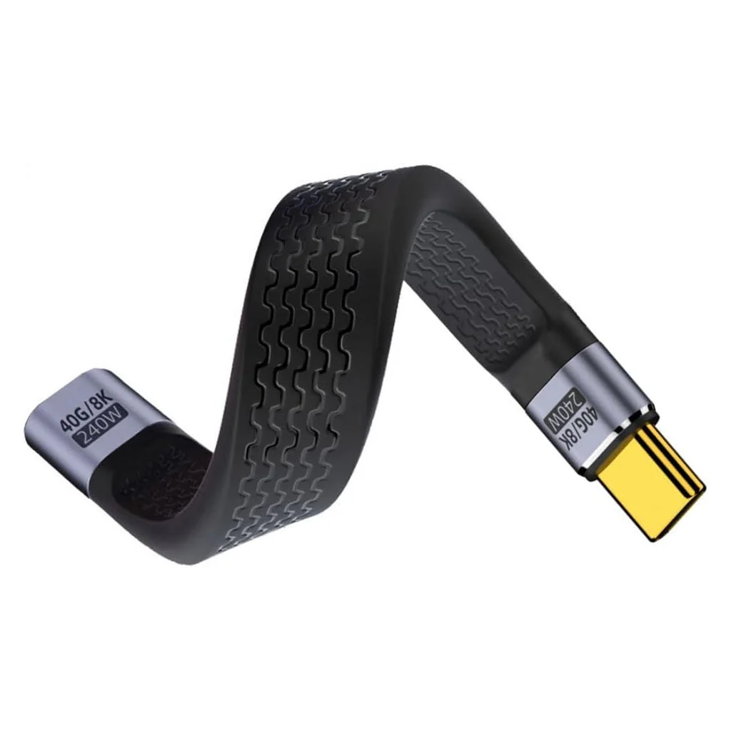 TECPHILE - PD 240W 40Gbps Type-C Male to Type-C  Female FPC Cable - Image 10