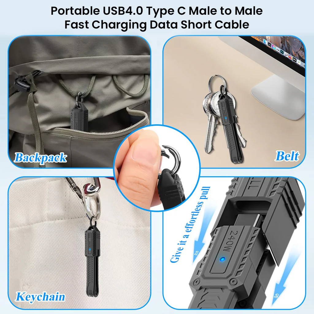 TECPHILE - PD240W 80Gbps Type C Male to Type C Male FPC Cable (13CM) - Image 4