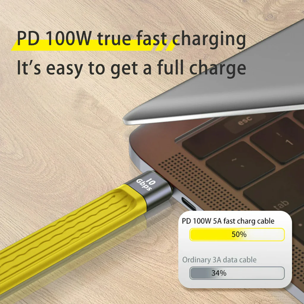 TECPHILE - PD60W 10Gbps Type C Male to Type C Male FPC Cable - Image 4