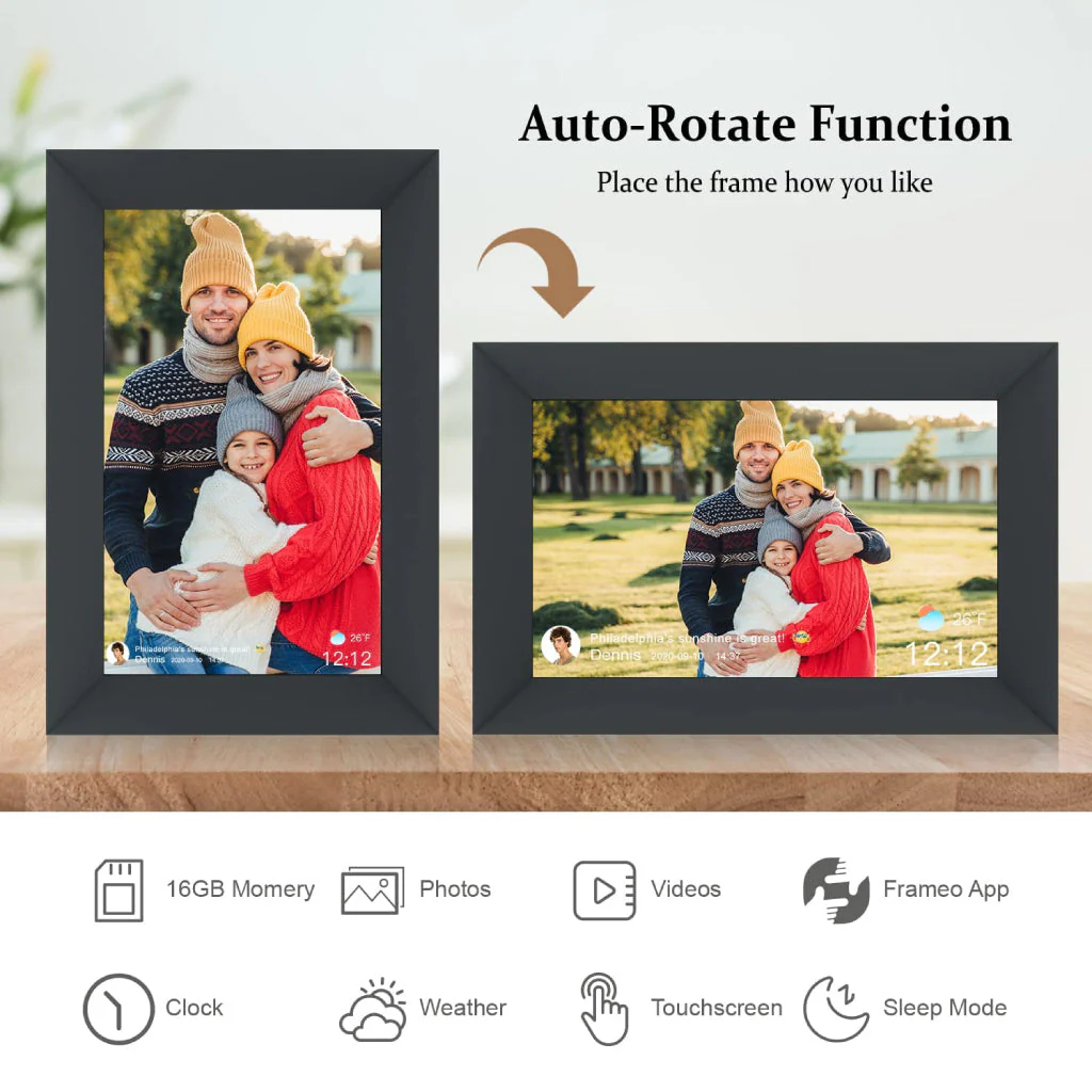 TECPHILE - Portrait 9 inch Smart WiFi Photo Frame - Image 2