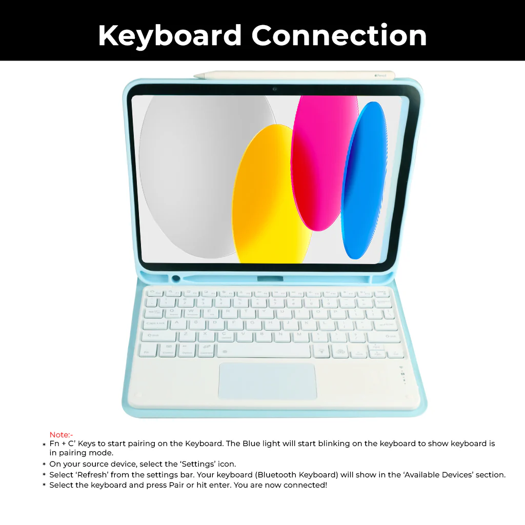 TECPHILE - PS209T Wireless Keyboard Case for iPad - Image 21