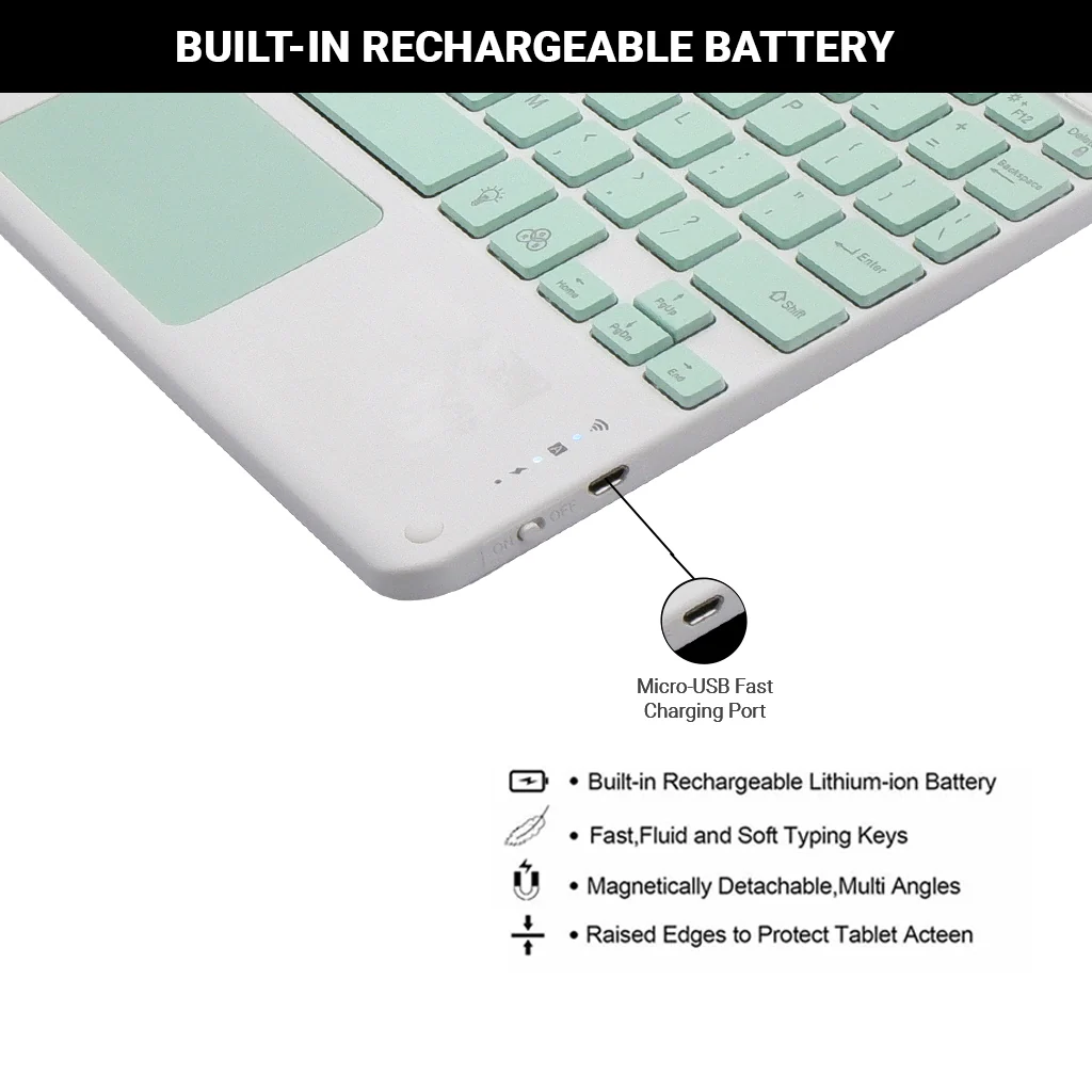 TECPHILE - PS209T Wireless Keyboard Case for iPad - Image 3